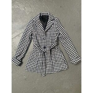 JOUJOU Houndstooth Peacoat Wool Blend Womens Small